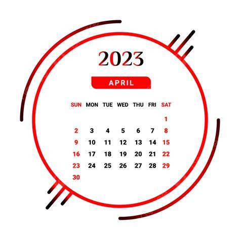 Month April Clipart Transparent Background 2023 April Month Calendar