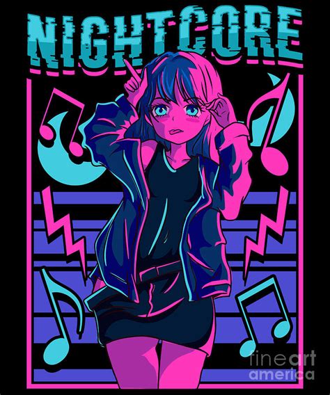 Nightcore Japanese Music Anime Aesthetic Manga Edm Digital Art By The