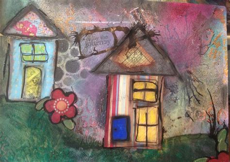 Whimsy Houses In My Big Art Journal Whimsy Art Art Mixed Media Art