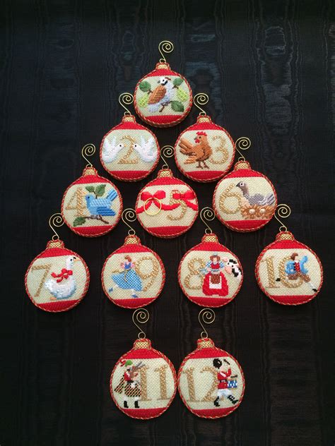 12 Days Of Christmas Ornaments Canvas By Kirk And Bradley Needlepoint