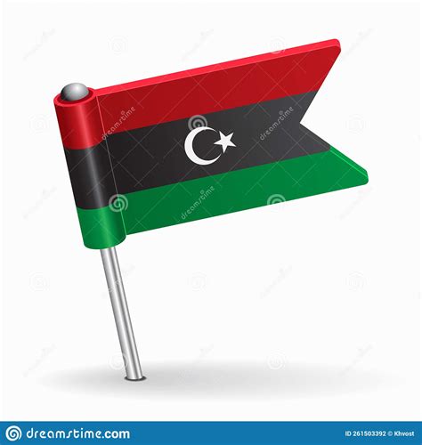 Libyan Flag Map Pointer Layout Vector Illustration Stock Vector