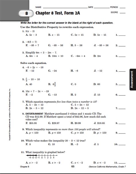 Chapter 5 Test Form 2a Ardenannalis