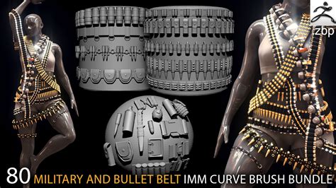 80 Military Bullet Belt Zbrush Imm Mgh3d