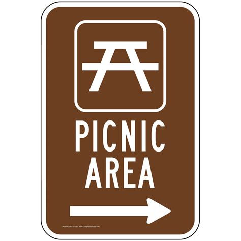 Vertical Sign Parks Camping Picnic Area Right Arrow Sign