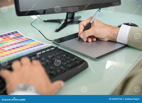 Businessman Using Graphic Tablet Stock Photo Image Of Office