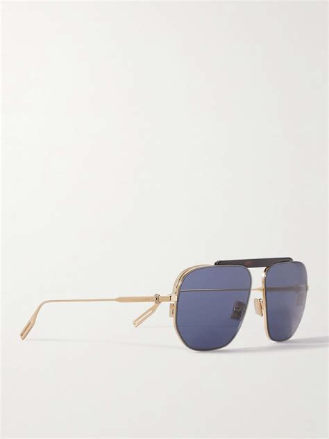Brown Neodior Aviator Style Tortoiseshell Acetate And Gold Tone Sunglasses Dior Eyewear Mr
