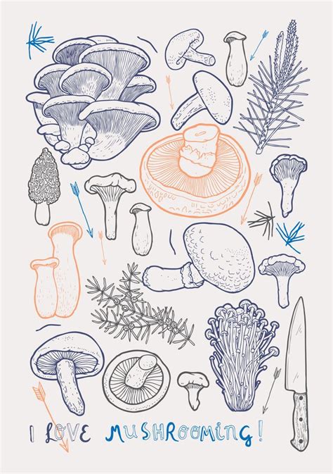 I Love Mushrooming Art Print By Smalldrawing Society6 Mushroom Art