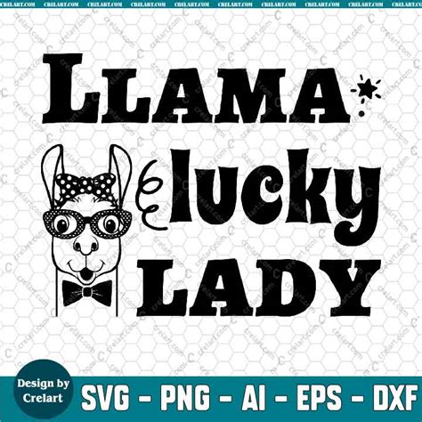 Llama Lucky Lady Lucky Llama Shamrock Svg Llama Lucky Baby Girl