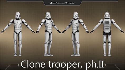 3d Model Clone Trooper Phase Ii Vr Ar Low Poly Cgtrader