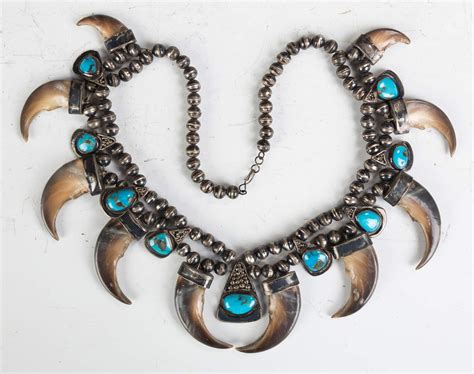 Navajo Bear Claws Necklace Turquoise Jewelry Native American Bear Claw Necklace Jewelry Art