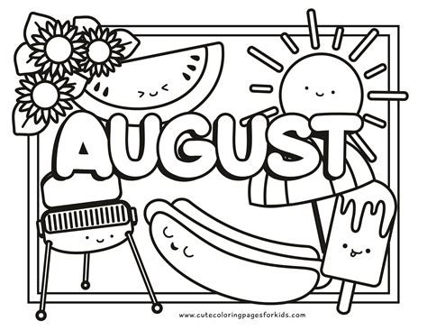 August Coloring Pages Cute Coloring Pages For Kids