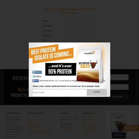 Free New Beef Protein Isolate Sample From Bulk Nutrients Ozbargain