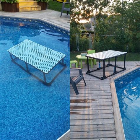 Setting up piers and postsstart by placing. Our DIY water platform - Learn to swim :) | Dog pool, Diy pool