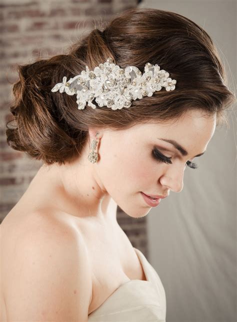 lace and pearl wedding hair accessories jenniemarieweddings