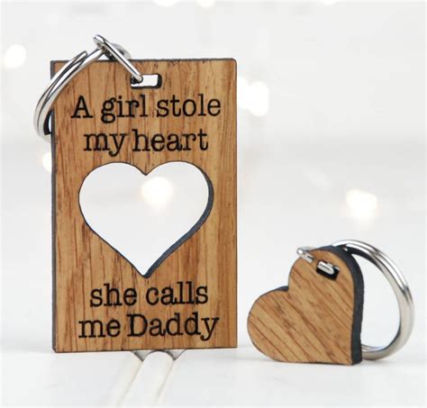 A Girl Stole My Heart She Calls Me Daddy Keyring By Bespoke And Oak Co