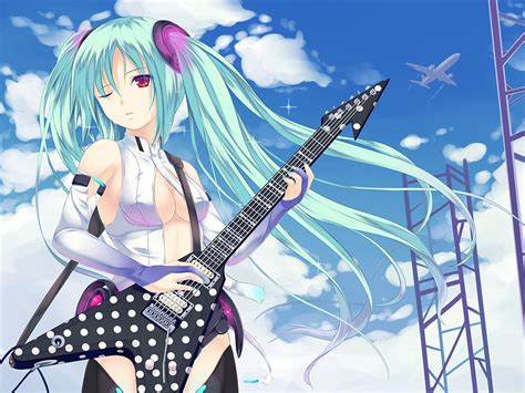 Vocaloid Guitar Hot Anime Girl Poster My Hot Posters