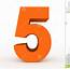 Number 5 3d Clean Orange Isolated On White Stock Illustration 