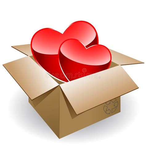 Two Hearts In Box Stock Vector Illustration Of Post 28600920