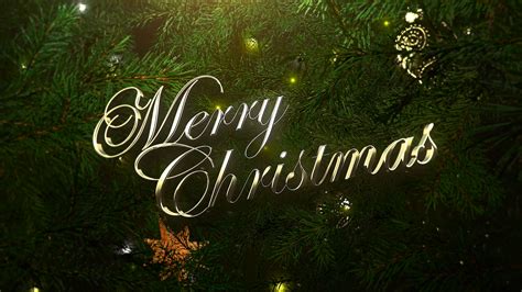 Animated Closeup Merry Christmas Text Colorful Balls And