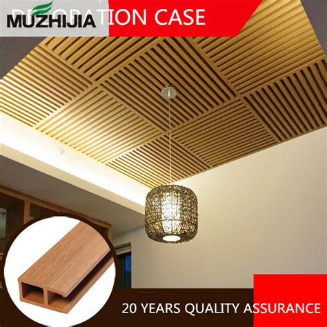 Modern Design Wpc Timber Strip False Wood Ceiling Panels For Engineered