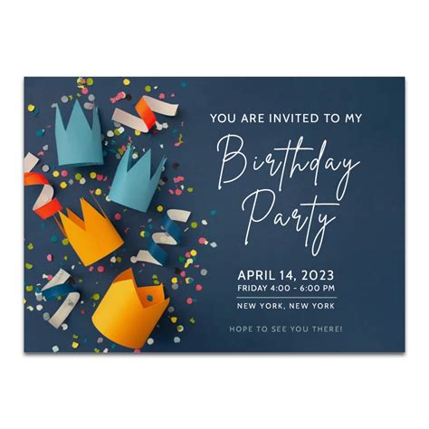 Birthday Party Invitation Horizontal Morewithprint