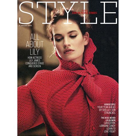 sunday times style magazine 6th january 2019 lily james cover yourcelebritymagazines
