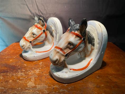 Vintage Ceramic Horse Bookends