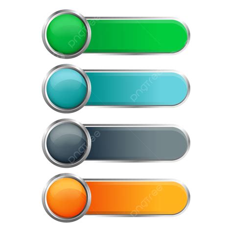 Modern Button Set Design Button 3d Modern Png And Vector With
