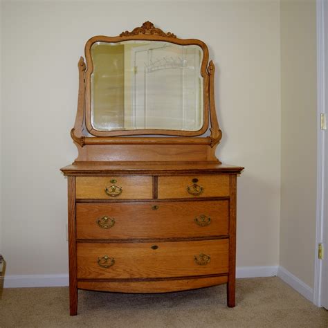 Antique Oak Dresser With Mirror Ebth