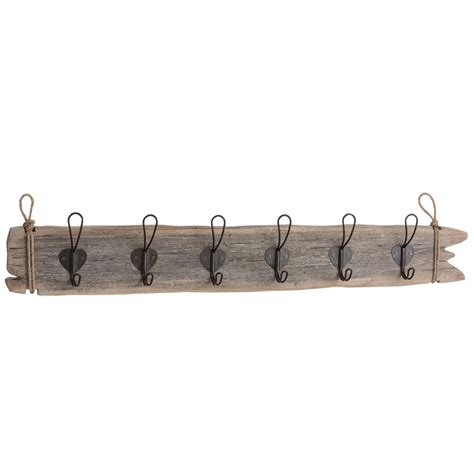 Wooden Wall Hanger 6 Hangers 98x13x7 Cm — Qechic