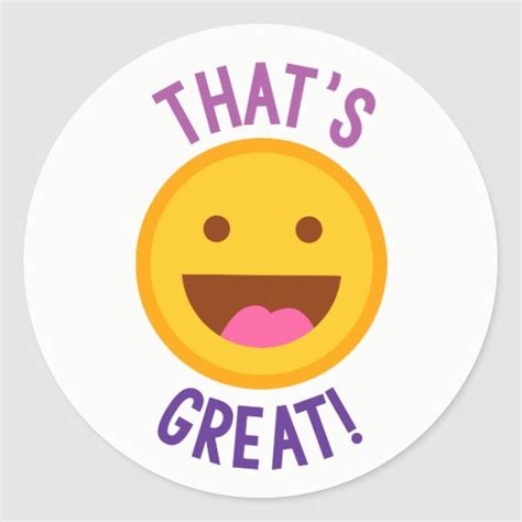 Great Job Smiley Face Word Art Fun Sticker Au