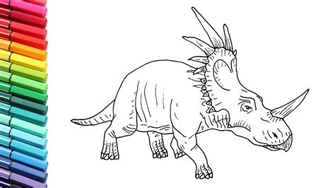 Drawing and Coloring the Styracosaurus Herbivore Dinosaur - Dinosaurs