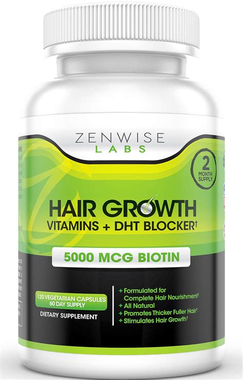 Hair Growth Vitamins Supplement 5000mcg Of Biotin And Dht Blocker For