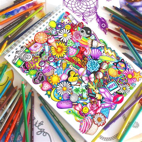 Colour Me Creative “full Doodle Drawing ” Color Pencil Drawing Pencil