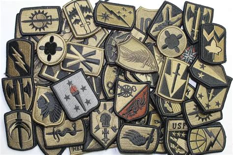 Lot Of 50 Assorted Us Army Unit Insignia Military Patches Subdued W