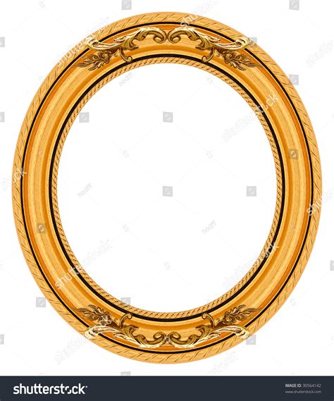 Oval Gold Picture Frame Decorative Pattern Stock Photo 30564142 ...