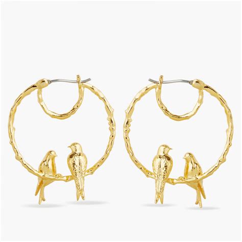 Small Hoop Earrings Swallows Duo Les Néréides