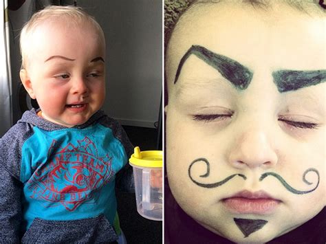 Babies With Eyebrows Drawn On Their Faces Gallery Ebaums World