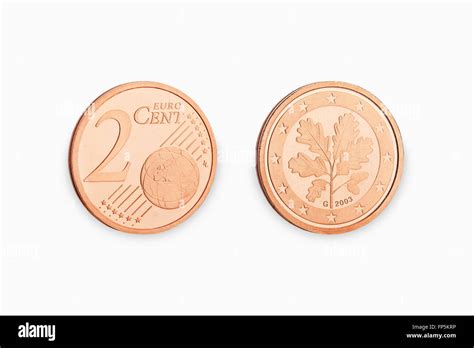 Two Euro Coin Cent Isolated On White Background Stock Photo Alamy