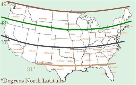 Us Map With Degrees Of Latitude And Longitude United States Map