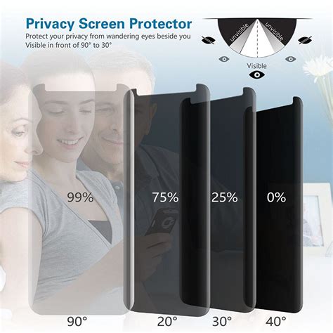 privacy filter 3d tempered glass full coverage film anti glare protection shield screen