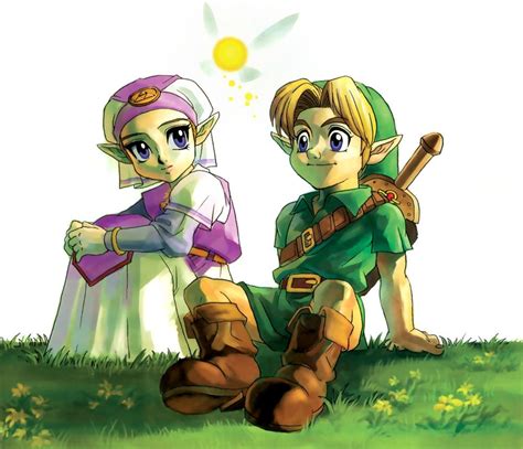 Young Zelda And Link The Legend Of Zelda Ocarina Of Time 3d Art