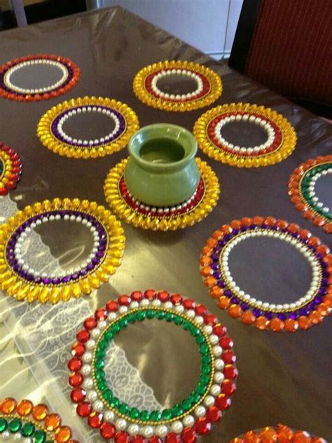 Kids can make fireworks out of their glitter creations on the party caps. Pin by durga kris on decorations | Thali decoration ideas ...