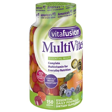 Vitafusion Multivites Natural Berry Peach And Orange Flavor Multivitamin 150 Gummies
