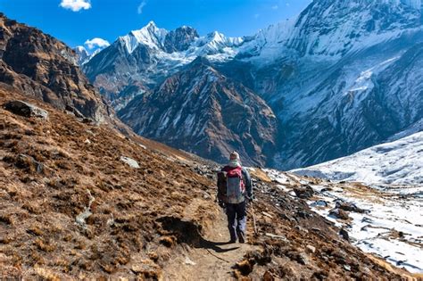 Trekking En Nepal Himalaya Foto Premium