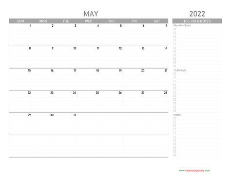 May 2022 Calendar Free Printable Calendar Templates May Calendar 2022