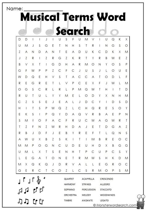 Musical Terms Word Search