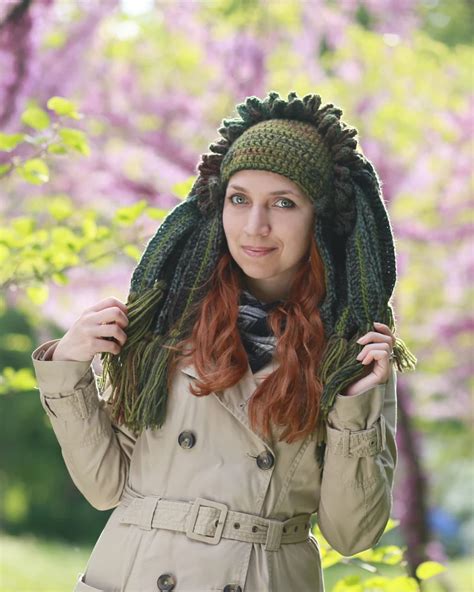 Winter Shaman Fall Green Crochet Hat Festival Costume Etsy In 2022