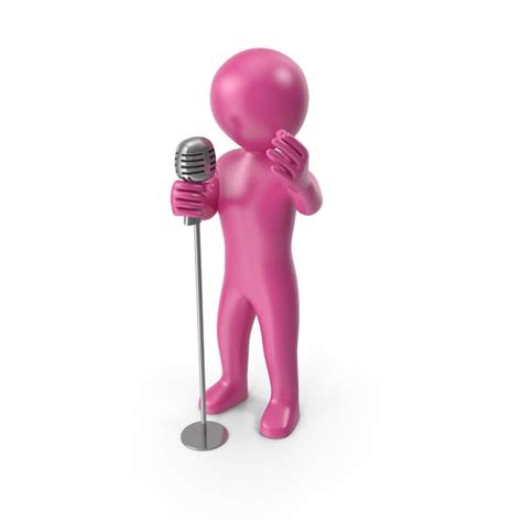 Pink Stickman Singing 3d Envato Elements