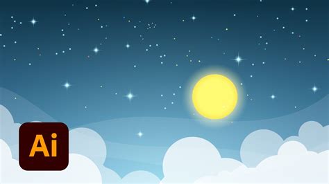 Illustrator Tutorial How To Create Night Sky Landscape Youtube